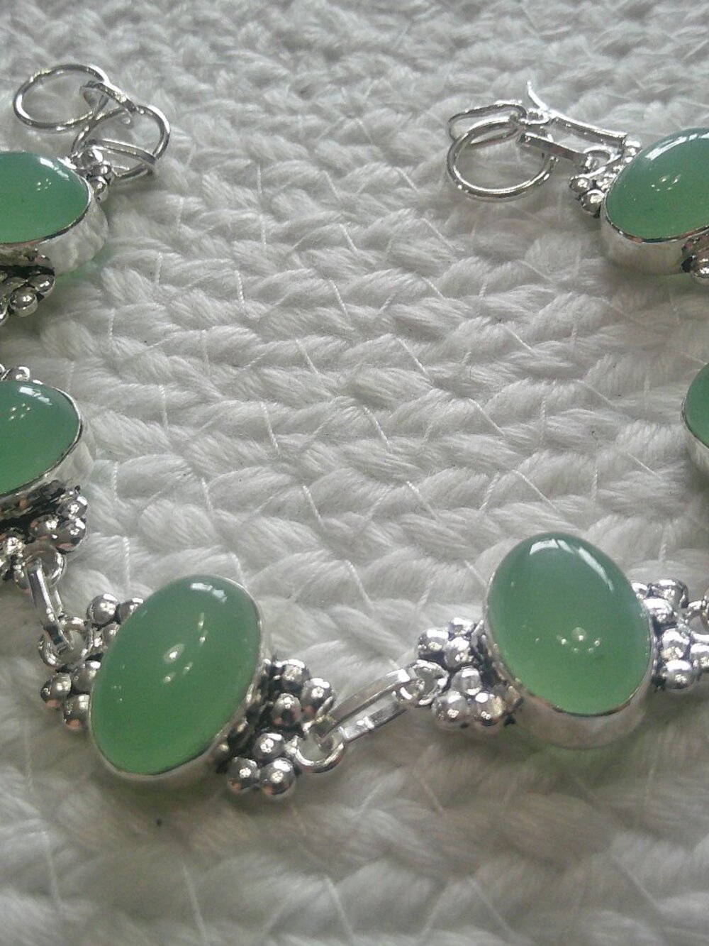 Gorgeous AQUAMARINE Handmade Sterling 925 Bracelet Size 8 1/2" #324F